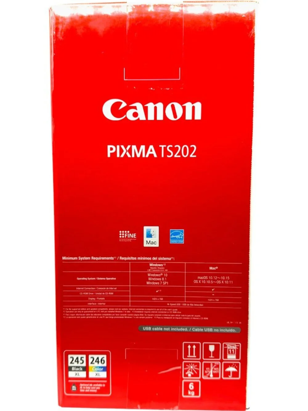 Canon PIXMA TS202 Color Inkjet Photo Printer USB 2.0 2319C002 Black Home - Picture 2 of 3